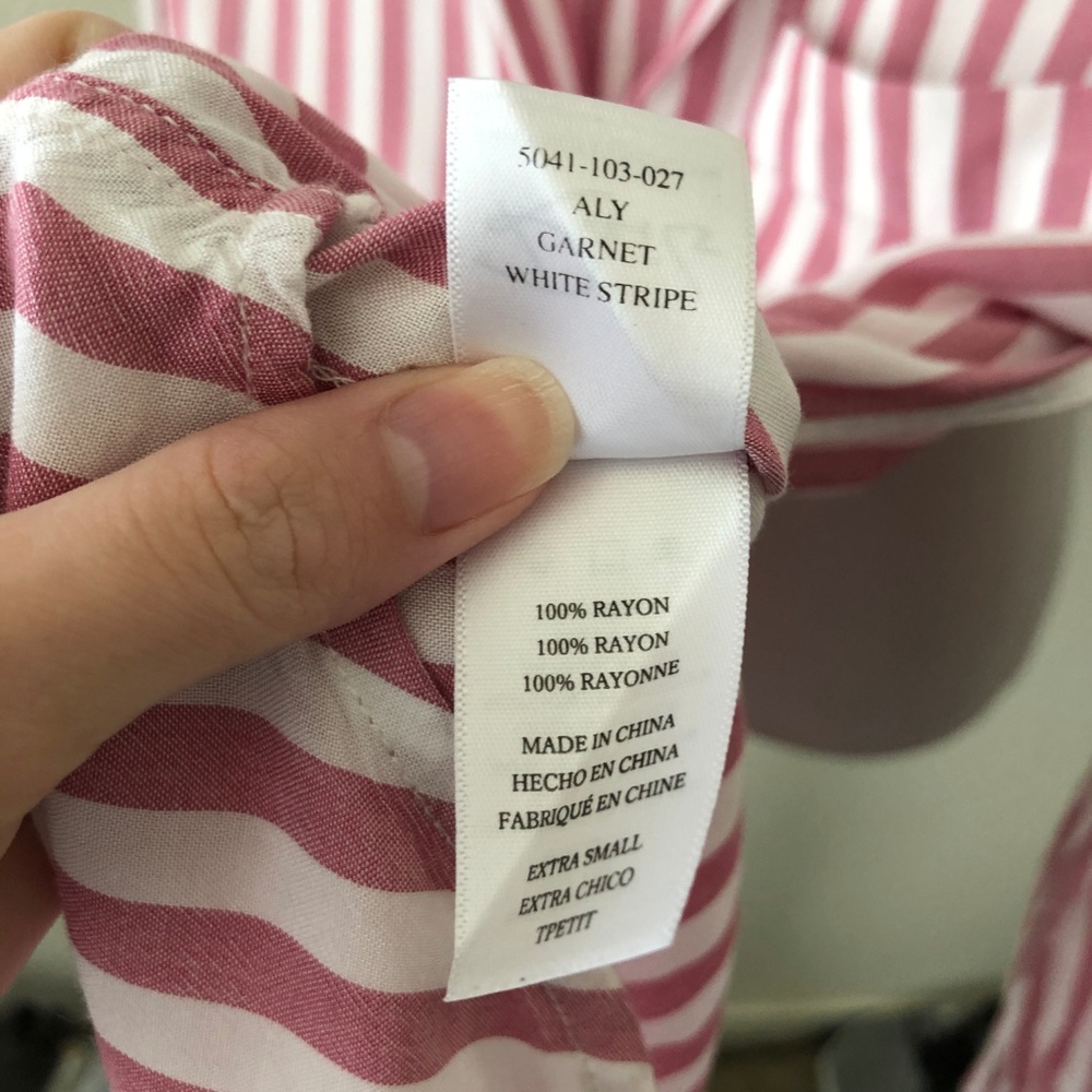 Rails Aly Button Up Top Blouse Striped Garnet Xs - image 8